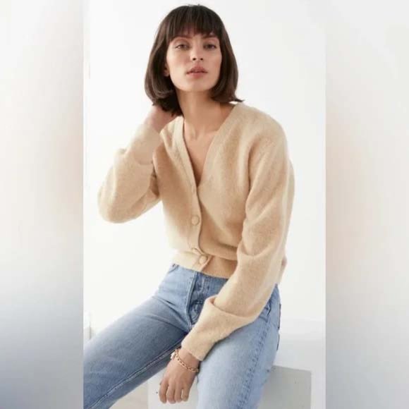 And Other Stories wool blend vneck cardigan, small - Picture 15 of 16
